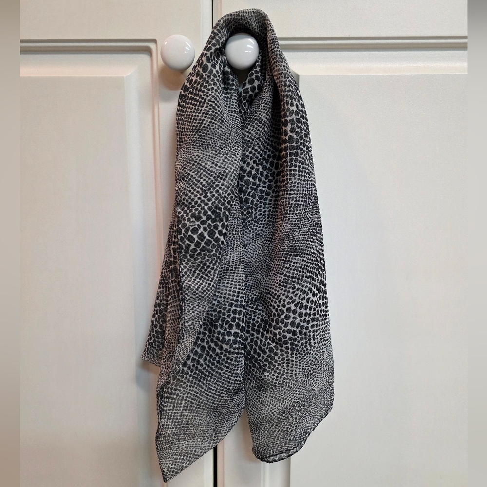 Anthropologie Semi-sheer Silk Snake Pattern Oblong Scarf